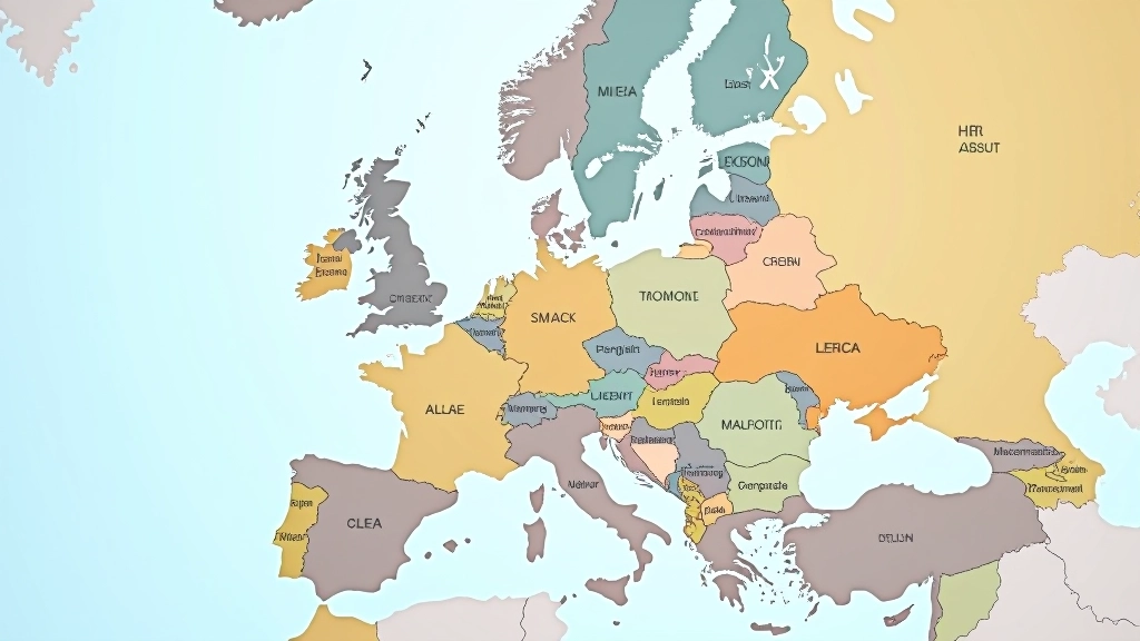 Mapa Evropy s vyznačením konkurenceschopnosti jednotlivých zemí, srovnání a analýza