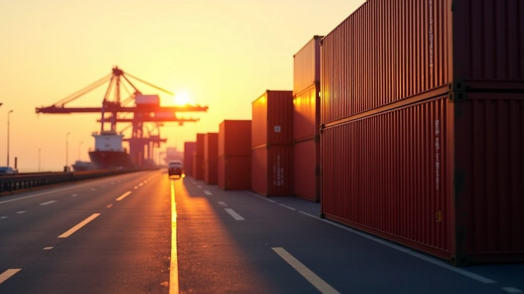 Kontejnery v přístavu připravené k exportu, mezinárodní obchod a logistika