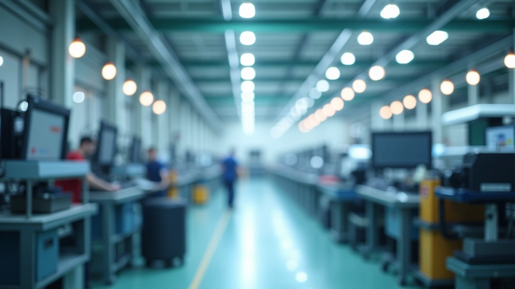 Průmyslový závod se strojní technologií, továrna s výrobou